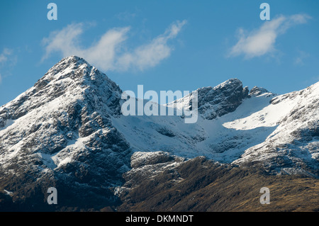 Sgurr Nan Gillean, Am Basteir und den Basteir Zahn in die Cuillin Berge, Isle Of Skye. Hochlandregion, Schottland, UK. Stockfoto