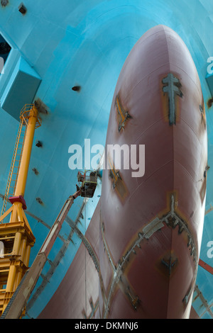 Besuchen Sie am Fließband von den 20 Triple-E 18.200 TEU große Containerschiffe bei Daewoo (DSME)-Werft in Südkorea. Stockfoto