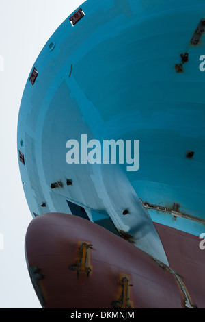 Besuchen Sie am Fließband von den 20 Triple-E 18.200 TEU große Containerschiffe bei Daewoo (DSME)-Werft in Südkorea. Stockfoto