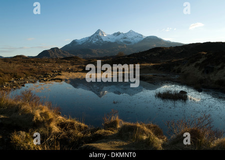 Die Cuillin Berge von Sligachan, Isle Of Skye Highland Region, Schottland, Großbritannien. Stockfoto