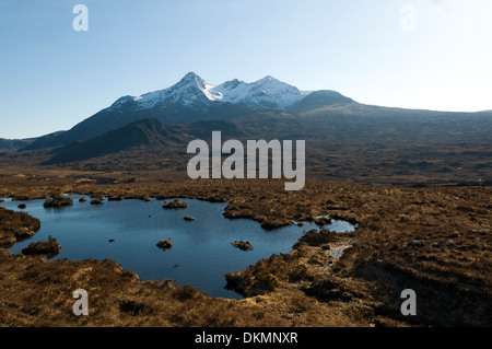 Die Cuillin Berge von Glen Sligachan, Isle Of Skye Highland Region, Schottland, Großbritannien. Stockfoto