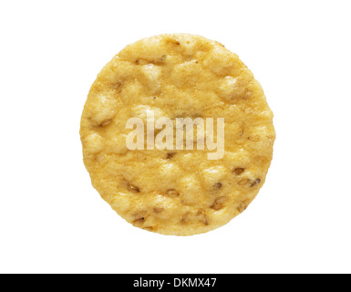 Schließen Sie herauf Bild Sesam Cracker isoliert auf weißem Hintergrund Stockfoto