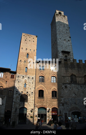 Alte Türme in San Gimignano in der Toskana, Italien Stockfoto