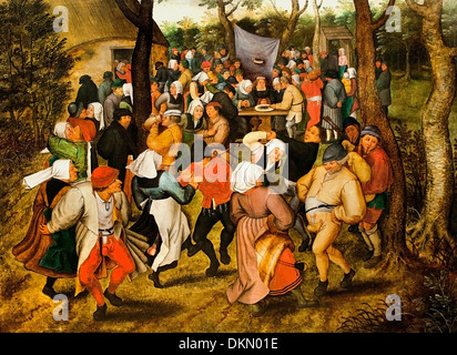 Bauernhochzeit von Pieter Brueghel der ältere (1525 / 1530-1569) belgischen Belgien Flämisch Stockfoto