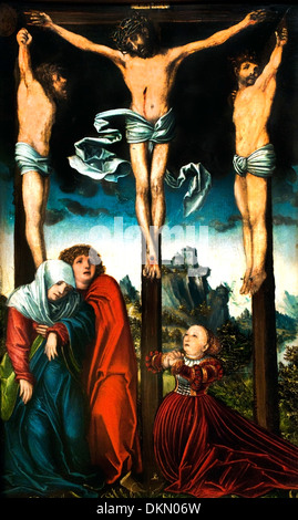 Christus bin Kreuz von Lucas Cranach D.A - Christus am Kreuz von Lucas Cranach dem älteren 1472-1553 Deutsch Deutschland Italien Stockfoto