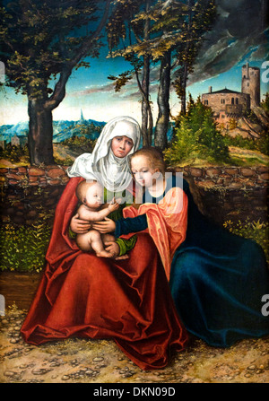 Jungfrau und Kind mit St. Anne Lucas Cranach der ältere (1472 – 1553) Deutsch Deutschland Stockfoto