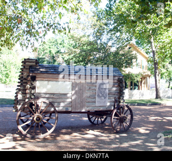 Abraham Lincoln Kampagne Wagen Replikat, Lincoln National Historic Site, Springfield, Illinois. Stockfoto