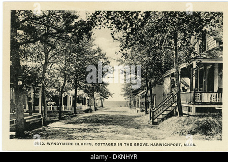 Diese alte Ansichtskarte aus den 1930er Jahren zeigt auf dem Land bei Wyndymere Bluffs in Harwichport, Massachusetts. Stockfoto