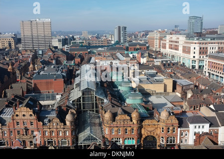 Panoramische Ansicht der Leeds City Centre, zeigt der viktorianischen Viertel. Stockfoto