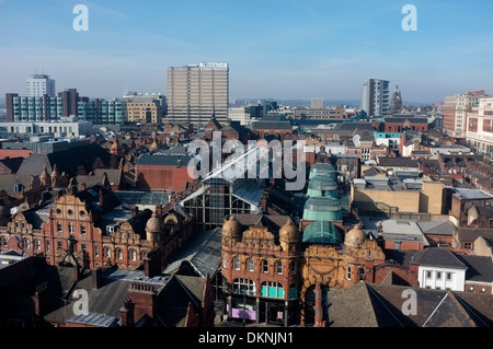 Panoramische Ansicht der Leeds City Centre, zeigt der viktorianischen Viertel. Stockfoto