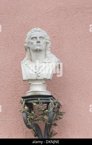 Büste zeigt, deutscher Schriftsteller und Dramatiker Friedrich Schiller, Marbach, Baden-Württemberg, Deutschland Stockfoto