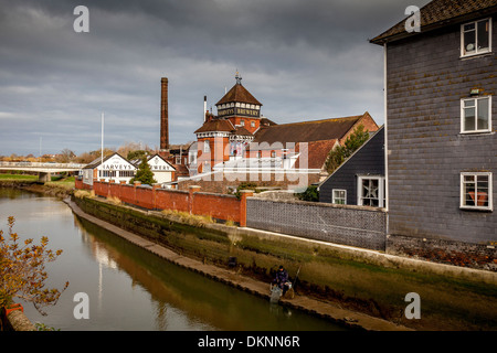 Harveys Brauerei und den Fluss Ouse, Lewes, Sussex, England Stockfoto