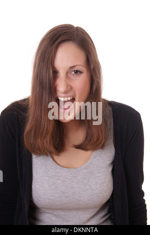 Junge Frau schreien Stockfoto
