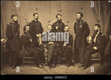 Generalmajor William T. Sherman, Kommandierender Militärabteilung des Mississippi, und seine Generäle, 1. Generalmajor O.... 533374 Stockfoto