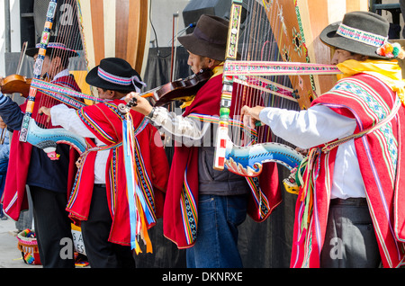 Schere Tänzer danzantes de Tijeras. immaterielle Kulturerbe der Unesco. Peru. Stockfoto