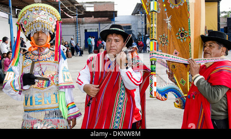 Schere Tänzer danzantes de Tijeras. immaterielle Kulturerbe der Unesco. Peru. Stockfoto