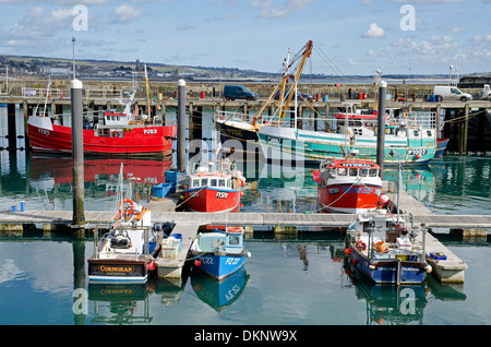 Trawler im Hafen von Newlyn, Cornwall, UK Stockfoto