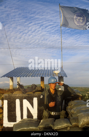 UN Peacekeeper 1980s Irische UNO, Truppen der Vereinten Nationen im südlichen Libanon 1980. HOMER SYKES Stockfoto