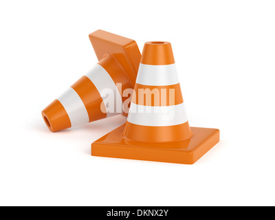 3D Darstellung der Straße Zapfen. Isoliert auf weißem Hintergrund Stockfoto