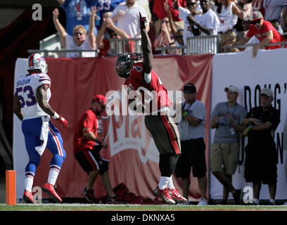 Tampa, Florida, USA. 8. Dezember 2013. DANIEL WALLACE | Times.Tampa Bay Buccaneers Runningback Bobby Rainey (43) feiert seinen 80-Yard-Touchdown im ersten Quartal im Raymond James Stadium auf Sonntag, 8. Dezember 2013. Bildnachweis: Daniel Wallace/Tampa Bucht Times/ZUMAPRESS.com/Alamy Live-Nachrichten Stockfoto