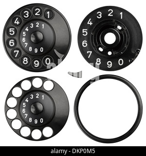 Wählscheibe aus einem alten Telefon Stockfoto