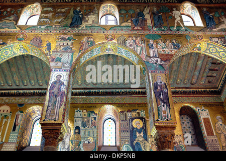 Mosaik der Cappella Palatina (12. Jahrhundert), Palermo, Sizilien, Italien Stockfoto