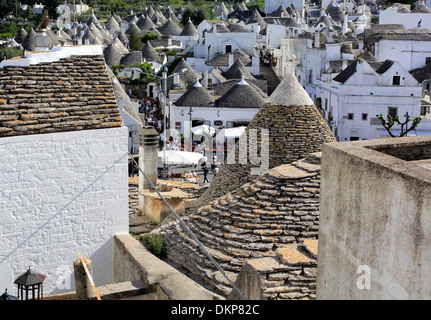 Trulli Häuser, Alberobello, Apulien, Italien Stockfoto