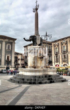 u Liotru, Wahrzeichen der Stadt Catania, Sizilien, Italien Stockfoto