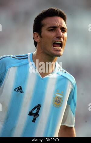 LIONEL SCALONI. Argentinien. UNGARN V ARGENTINIEN. PUSKAS FERENC STADION, BUDAPEST, HUNGARY.17/08/2005.DII35600. K47872. WELT CUP PREWIEW 2006 Stockfoto