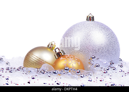 Weihnachten Hintergrund mit Kugeln Stockfoto