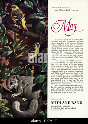 1960er Jahre Vintage Magazin Werbung Werbung MIDLAND BANK Stockfoto