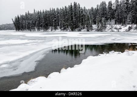 Johnson Lake auf der Banff Minnewanka Lake Loop, Banff, Alberta, Kanada Stockfoto