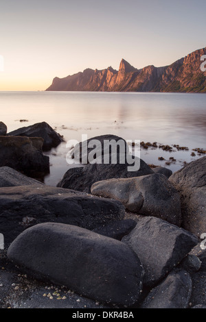 Segla Europa Insel Isle Mefjord nördlichen Europa Norwegen Senja Wasser Europa Europa Nordskandinavien skandinavischen Meer See Stockfoto