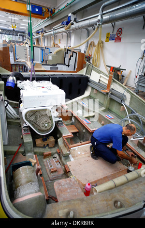 Rivarama Superyacht im Bau an der Riva-Fabrik in Sarnico, Italien. Stockfoto