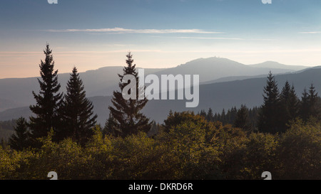 Blick zum großen Arber Berg im Bayerischen Wald, Böhmerwald, Tschechien Stockfoto