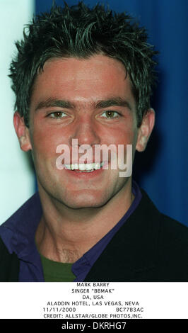 11. November 2000 - ALADDIN HOTEL, LAS VEGAS, NEVA - MARK BARRY. SÄNGER '' BBMAK'' .DA, USA. ALADDIN HOTEL, LAS VEGAS, NEVA.11/11/2000.BC77B3AC. CREDIT: (Kredit-Bild: © Globe Photos/ZUMAPRESS.com) Stockfoto