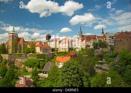 Bautzen-Budysin Deutschland Domkuppel Europa Lausitz Michael Oberlausitz Oberlausitz Panorama Petri Rathaus Kirchturm Stockfoto