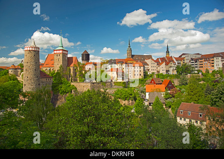 alten Bautzen-Budysin Deutschland Domkuppel Europa Lausitz Michael Kirche Oberlausitz Oberlausitz Panorama Petri City hall Stockfoto