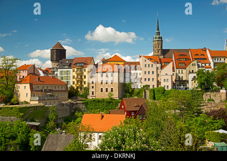 Bautzen, Budysin, Deutschland, Dom, Kuppel, Lusatia, Oberlausitz, Oberlausitz, Europa, Panorama, Petri, Sachsen, Wasserturm Stockfoto