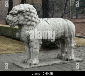 historische chinesische Stein Skulptur befindet sich in der Ming-Dynastie Gräber (befindet sich etwa 50 Kilometer nördlich von städtischen Beijing fällig) Stockfoto