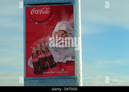 Santa Plakatwand Stockfoto