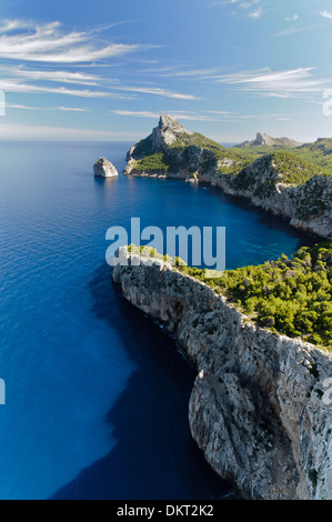 Blick vom Mirador d es Colomer, Mirador de Mal Pas, Cap de Formentor, Formentor, Mallorca, Balearen, Spanien, Europa Stockfoto