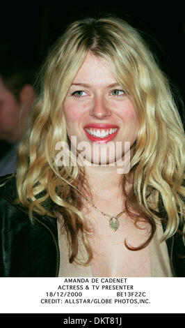 AMANDA DE CADENET. SCHAUSPIELERIN & TV PRESENTER.18/12/2000.BE13F22C. Stockfoto