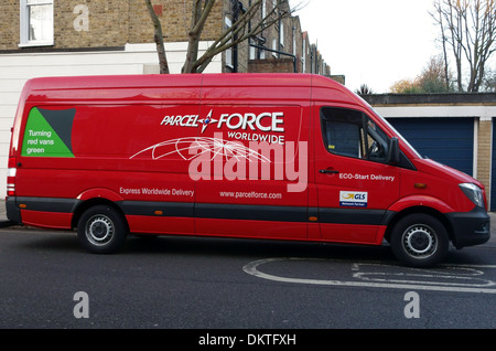 Parcel Force Lieferwagen, London Stockfoto