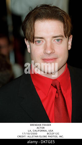 17. Oktober 2000 - LA, Kalifornien, USA - BRENDAN FRASER. SCHAUSPIELER. LA, KALIFORNIEN, USA.17/10/2000.BC52F12C. CREDIT: (Kredit-Bild: © Globe Photos/ZUMAPRESS.com) Stockfoto