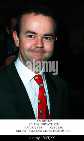 IAN HISLOP. EDITOR-PRIVATE EYE.03/05/1994.C55C13C. Stockfoto