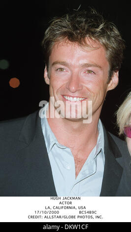 17. Oktober 2000 - LA, Kalifornien, USA - HUGH JACKMAN. SCHAUSPIELER. LA, KALIFORNIEN, USA.17/10/2000.BC54B9C. CREDIT: (Kredit-Bild: © Globe Photos/ZUMAPRESS.com) Stockfoto