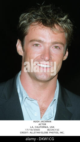 17. Oktober 2000 - LA, Kalifornien, USA - HUGH JACKMAN. SCHAUSPIELER. LA, KALIFORNIEN, USA.17/10/2000.BC54C15C. CREDIT: (Kredit-Bild: © Globe Photos/ZUMAPRESS.com) Stockfoto