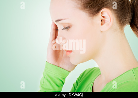 Junge schöne Frau in depression Stockfoto