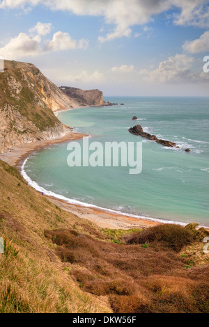 Mann o Krieg Bucht in der Nähe von Durdle Door an der Jurassic Küste, Dorset, England. Stockfoto